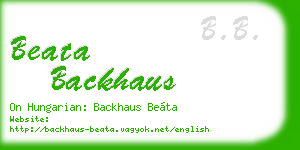 beata backhaus business card